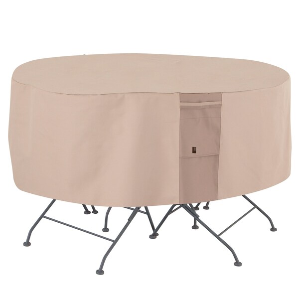 Modern Leisure Monterey Round Patio Table & Chair Set Cover, 94 in. Diameter x 23 in. H, Beige 2911 - main